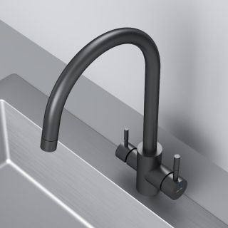 Смеситель для кухни Am.Pm X-Joy S F85B07722 с каналом для питьевой воды чёрный